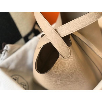 HERM Picotin Lock 22 Bag In Trench Clemence Leather