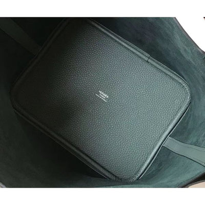 HERM Picotin Lock 22 Bag In Vert Amande Clemence Leather