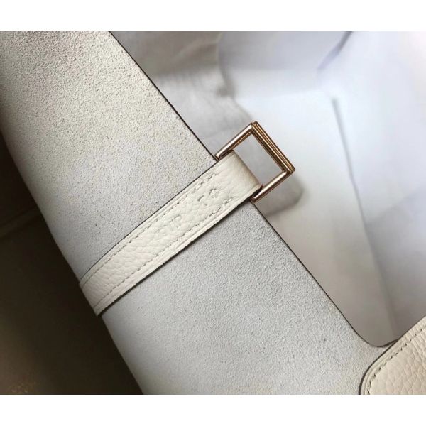 HERM Picotin Lock 22 Bag In Beton Clemence Leather