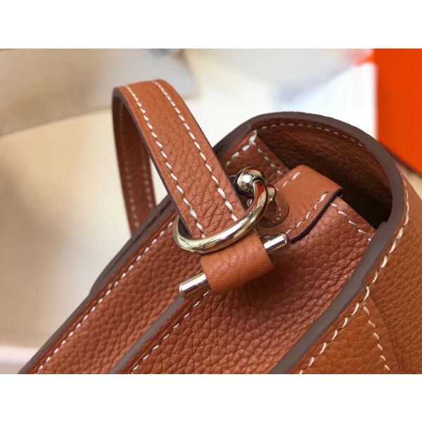 HERM Mini Sac Roulis 18cm Bag In Brown Evercolor Calfskin