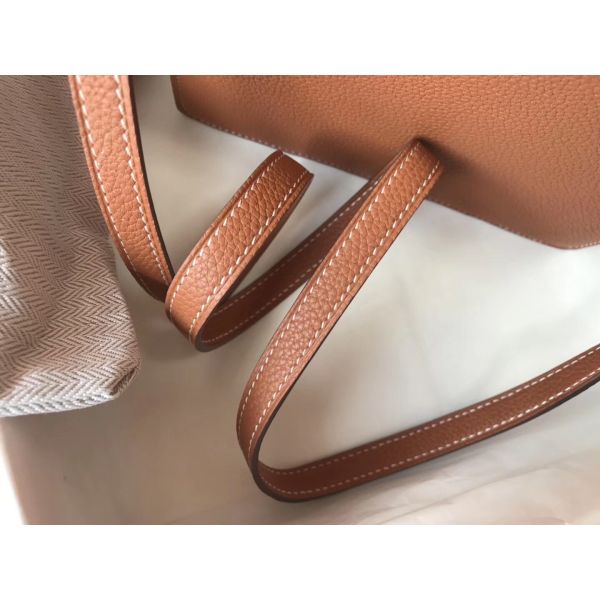 HERM Mini Sac Roulis 18cm Bag In Brown Evercolor Calfskin