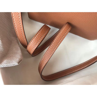 HERM Mini Sac Roulis 18cm Bag In Brown Evercolor Calfskin