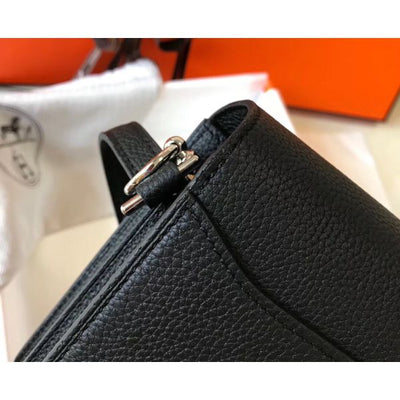 HERM Mini Sac Roulis 18cm Bag In Black Evercolor Calfskin