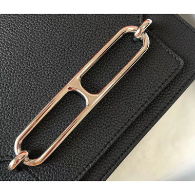 HERM Mini Sac Roulis 18cm Bag In Black Evercolor Calfskin