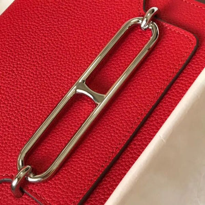 HERM Mini Sac Roulis 18cm Bag In Red Evercolor Calfskin