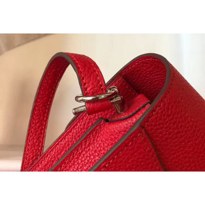 HERM Mini Sac Roulis 18cm Bag In Red Evercolor Calfskin