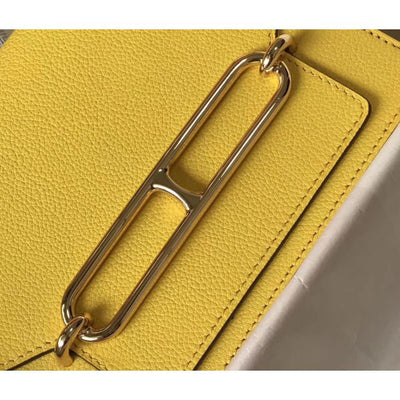HERM Mini Sac Roulis 18cm Bag In Yellow Evercolor Calfskin