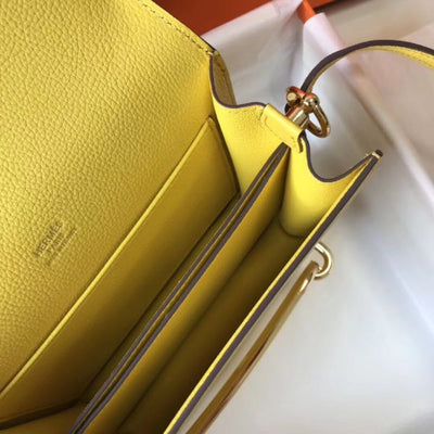 HERM Mini Sac Roulis 18cm Bag In Yellow Evercolor Calfskin