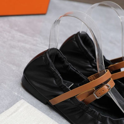 HERM Jolly Ballet Flats in Black Nappa Leather