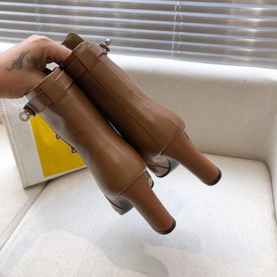 HERM Camel Joueuse Ankle Boots