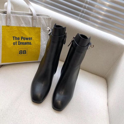 HERM Black Joueuse Ankle Boots
