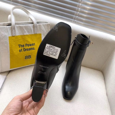 HERM Black Joueuse Ankle Boots