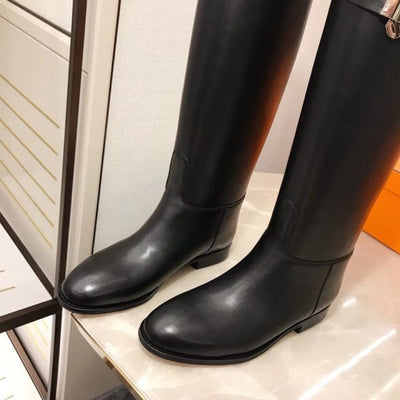 HERM Jumping Boots In Black Calfskin