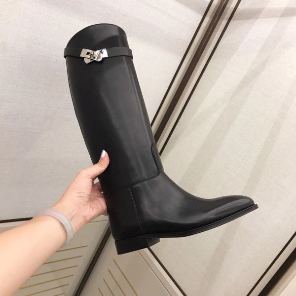 HERM Jumping Boots In Black Calfskin