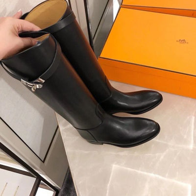 HERM Jumping Boots In Black Calfskin