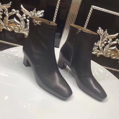 HERM Black Calfskin Power Low Boot