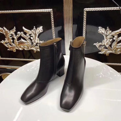 HERM Black Calfskin Power Low Boot