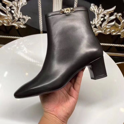 HERM Black Calfskin Power Low Boot