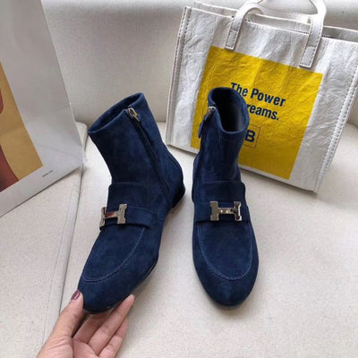 HERM Blue Saint Honore Ankle Boots
