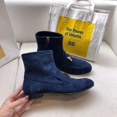 HERM Blue Saint Honore Ankle Boots