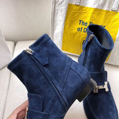 HERM Blue Saint Honore Ankle Boots