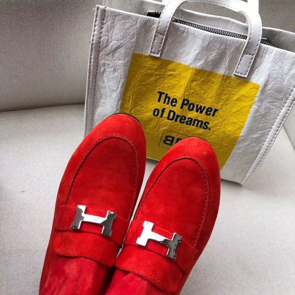 HERM Red Suede Saint Honore Ankle Boots