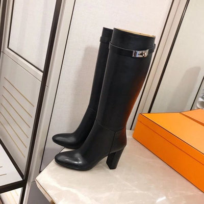 HERM Story Boots In Black Calfskin Leather