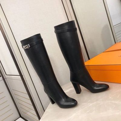 HERM Story Boots In Black Calfskin Leather