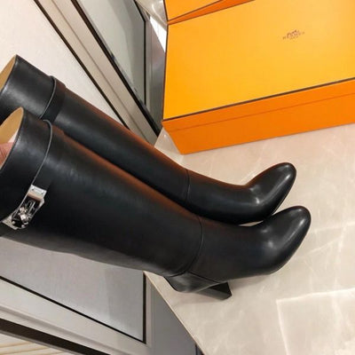 HERM Story Boots In Black Calfskin Leather
