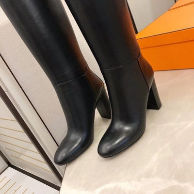 HERM Story Boots In Black Calfskin Leather