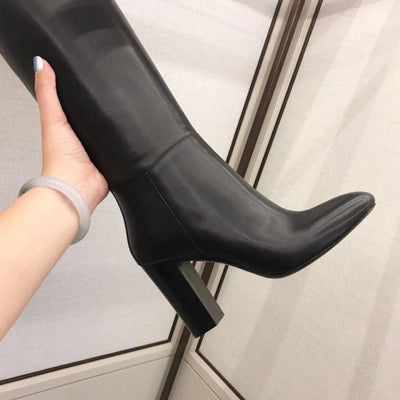 HERM Story Boots In Black Calfskin Leather
