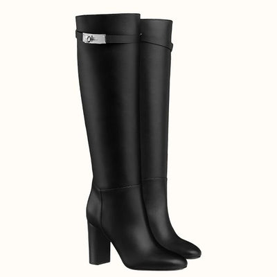 HERM Story Boots In Black Calfskin Leather