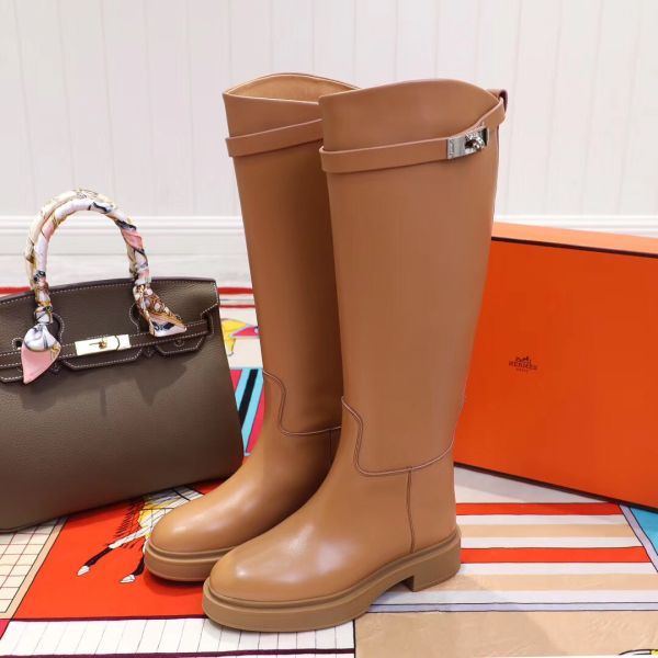 HERM Variation Boots In Brown Calfskin