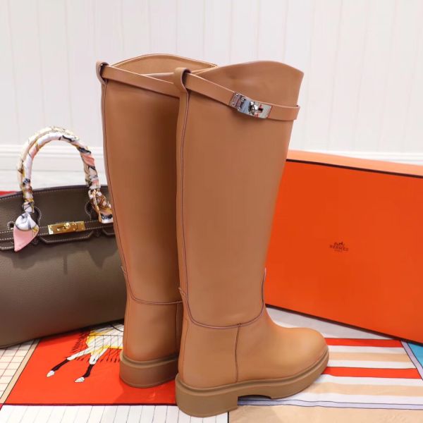 HERM Variation Boots In Brown Calfskin