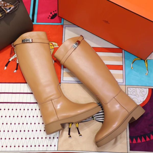 HERM Variation Boots In Brown Calfskin