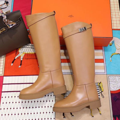 HERM Variation Boots In Brown Calfskin