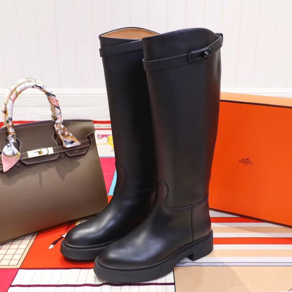 HERM Variation Boots In Black Calfskin