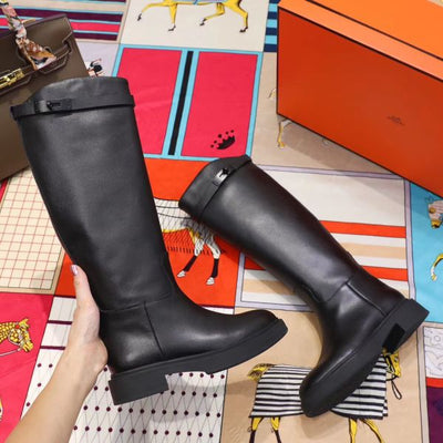 HERM Variation Boots In Black Calfskin