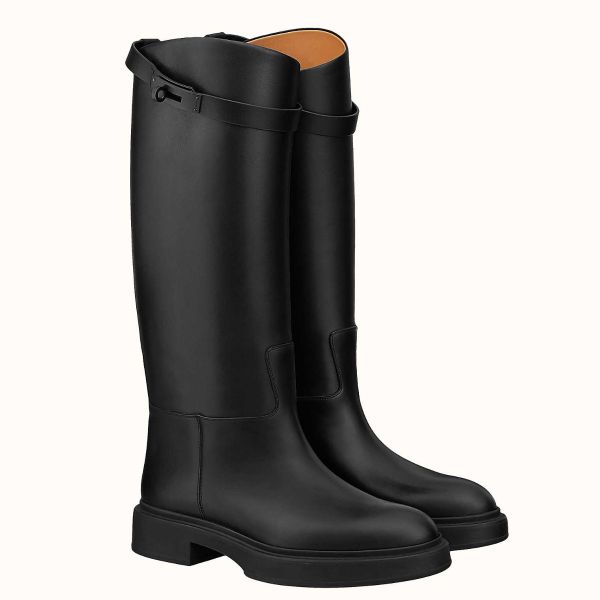 HERM Variation Boots In Black Calfskin