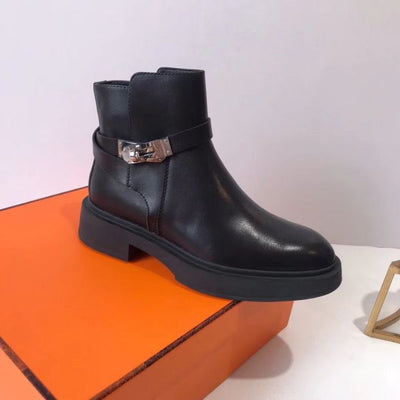 HERM Veo Ankle Boots In Black Calfskin