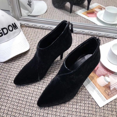 HERM Virginia Ankle Boots In Black Velvet
