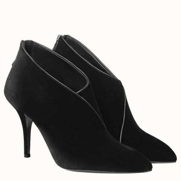 HERM Virginia Ankle Boots In Black Velvet