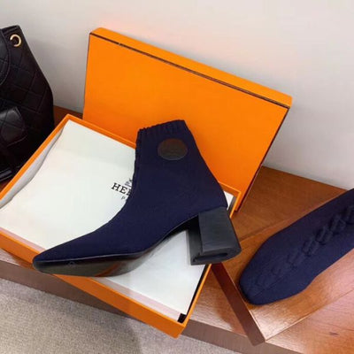 HERM Volver 60 Ankle Boot In Blue Knit