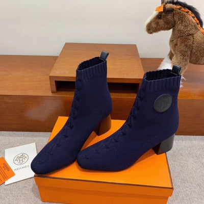 HERM Volver 60 Ankle Boot In Blue Knit