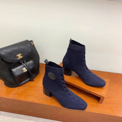 HERM Volver 60 Ankle Boot In Blue Knit