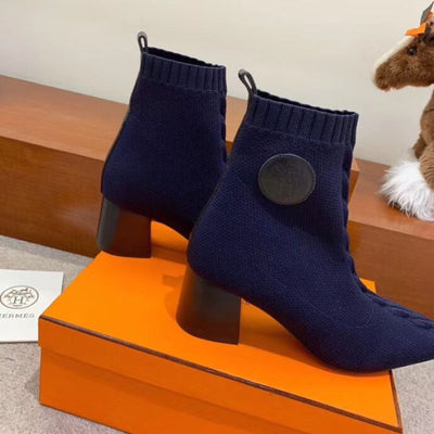 HERM Volver 60 Ankle Boot In Blue Knit