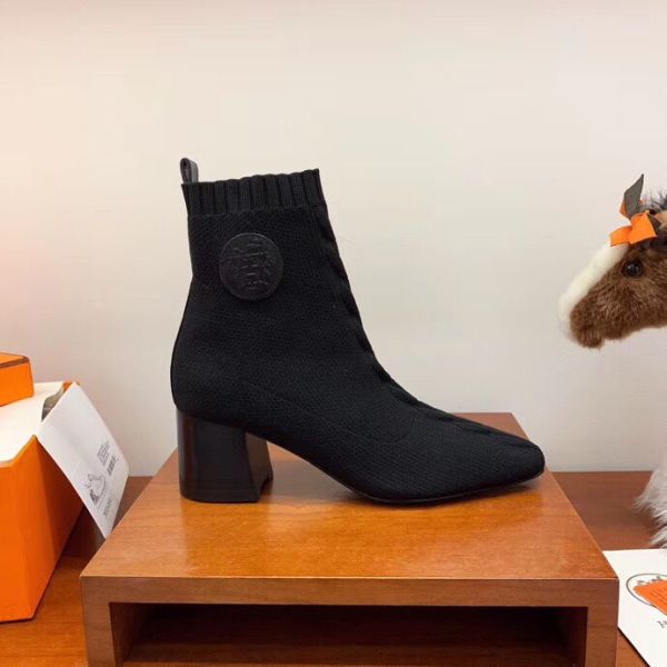 HERM Volver 60 Ankle Boot In Black Knit