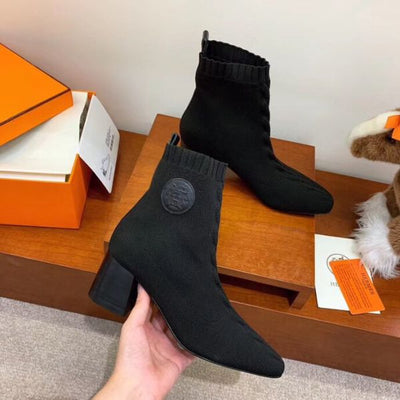 HERM Volver 60 Ankle Boot In Black Knit