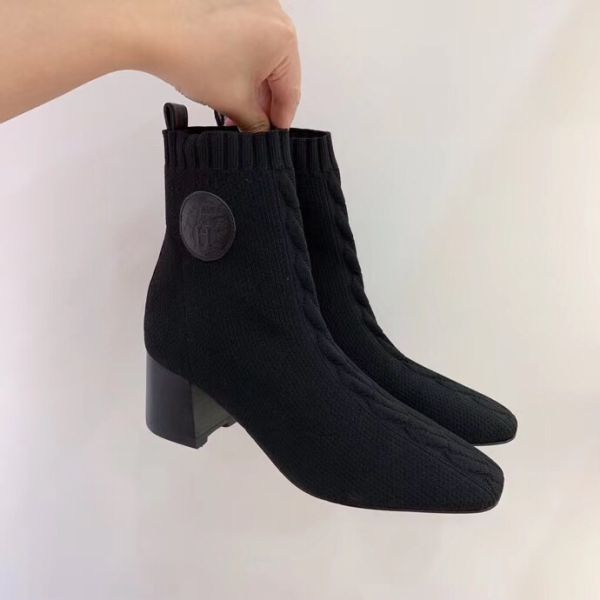HERM Volver 60 Ankle Boot In Black Knit