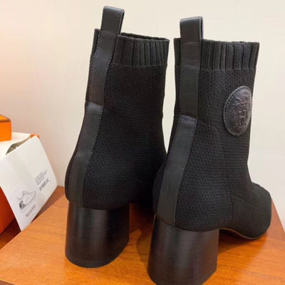 HERM Volver 60 Ankle Boot In Black Knit